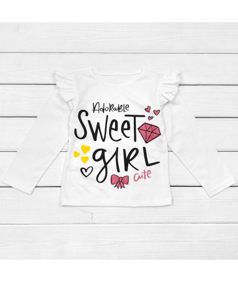 Лонгслів для дівчинки з принтом Sweet Girl  Dexter`s  Білий d1003-1  98 см (d1003-1)