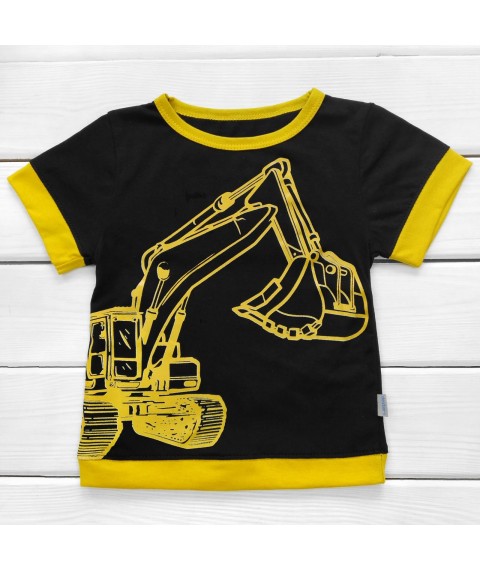 Children's t-shirt with print Excavator Dexter`s Black 108 122 cm (d108хн)