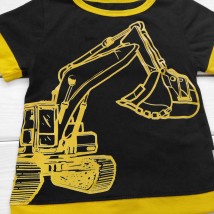 Children's t-shirt with print Excavator Dexter`s Black 108 122 cm (d108хн)