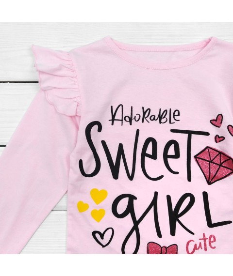 Sweet Girl Dexter`s T-shirt for girls with long sleeves Pink 1003 122 cm (d1003-2)