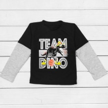Dino Team Dexter`s T-shirt for boys with long sleeves Black;Grey 1202 122 cm (d1202-2)