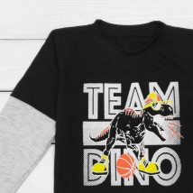 Dino Team Dexter`s T-shirt for boys with long sleeves Black;Grey 1202 110 cm (d1202-2)