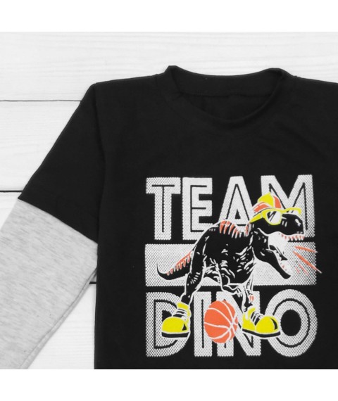 Dino Team Dexter`s T-shirt for boys with long sleeves Black;Grey 1202 110 cm (d1202-2)
