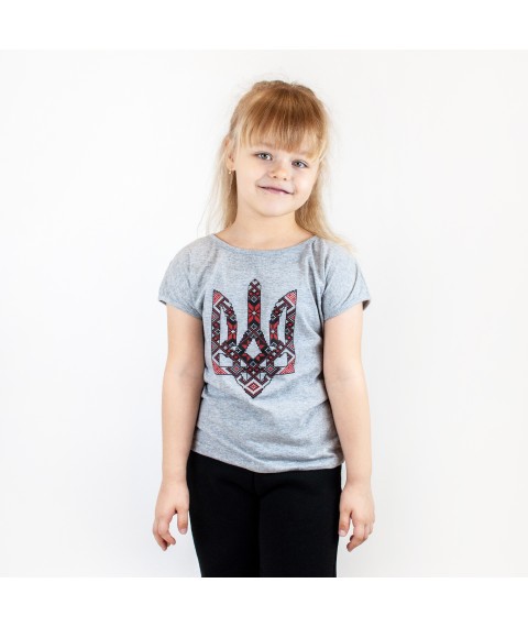 T-shirt for girls with Dexter`s Trident print Gray 1101 98 cm (d1101-13)