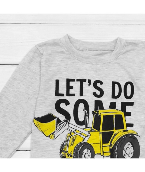 Excavator Dexter`s T-shirt for boys with long sleeves Gray 1201 110 cm (d1201-4)
