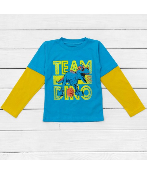 Men's longsleeve for boy knitted TRex Dexter`s Blue; Yellow 1202 134 cm (d1202-3)