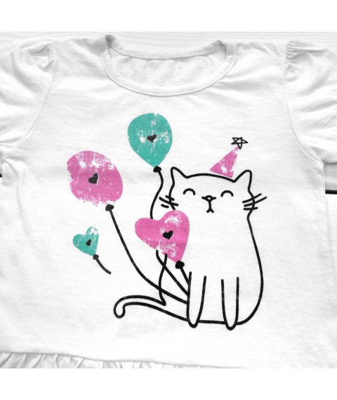 Cool T-shirt-tunic Cat Dexter`s White 110 122 cm (d110kt-b)