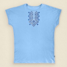 Жіноча футболка блакитна під вишиванку  Dexter`s  Блакитний 1103  S (d1103ас-гб)