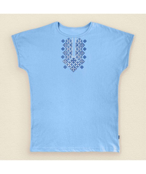 Женская футболка голубая под вышиванку  Dexter`s  Голубой 1103  M (d1103ас-гб)