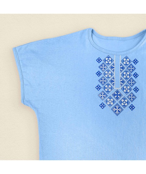 Жіноча футболка блакитна під вишиванку  Dexter`s  Блакитний 1103  S (d1103ас-гб)