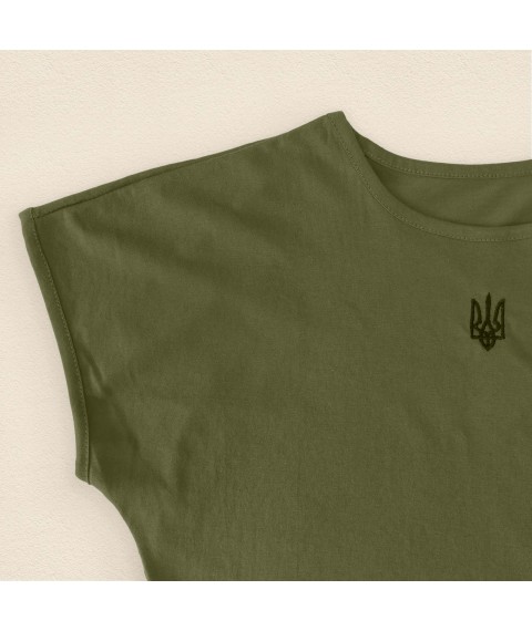 Патриотична жіноча футболка з гербом України  Dexter`s  Хакі 1103  M (d1103аш-хк)