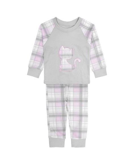 Children's pajamas for girls gray and pink Kitten Dexter`s Gray 904 86 cm (d904)