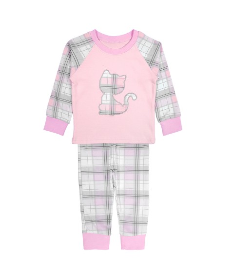 Kitten Dexter`s 903 86 cm (D903) checked knitted pajamas for girls