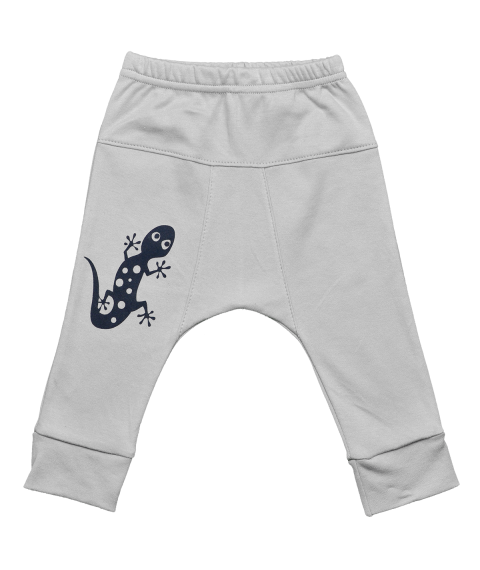 Knitted children's gray pants with Gecko print Dexter`s Gray 924 74 cm (d924-2)