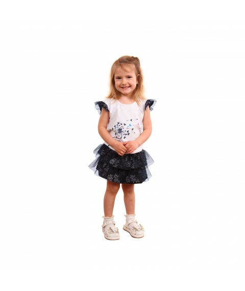 Girl's costume with tulle skirt Dandelion Dexter`s White; Black 1030 128 cm (d1030)