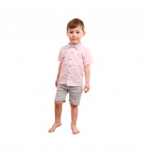 Літній костюм для хлопчика Клітина  Dexter`s  Сірий;Рожевий 1705  86 см (d1705-1)
