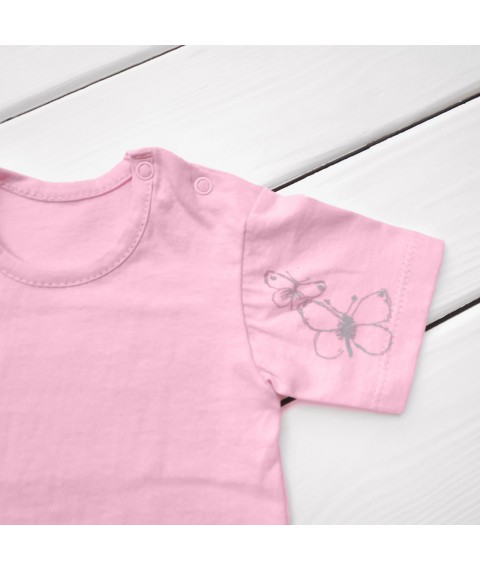 Комбінезон-пісочник и футболочка Клітинка  Dexter`s  Рожевий 922  68 см (922кл)