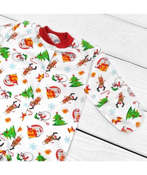 New Year's snowman for newborns Dexter`s White; Red 320 56 cm (d320ng-b-ngtg)