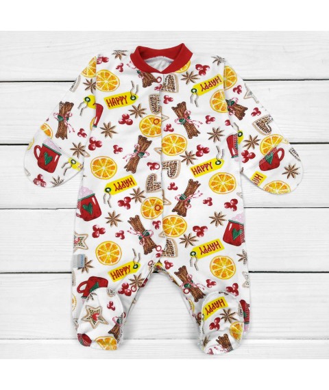 Cinnamon Dexter`s Christmas Print Baby Romper White;Red d113kc-b-ngtg 56 cm (d113kc-b-ngtg)