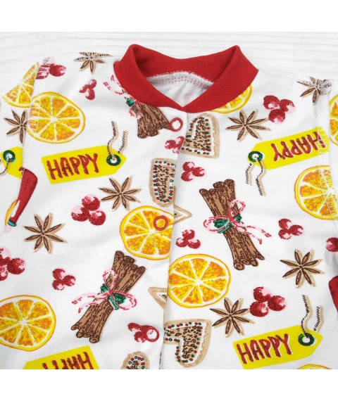 Cinnamon Dexter`s Christmas Print Baby Romper White;Red d113kc-b-ngtg 56 cm (d113kc-b-ngtg)