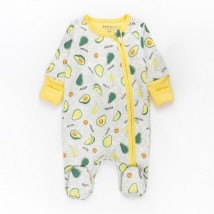 Человечек для малышей на молнии начесной с авокадо Avocado  Dexter`s  Серый; Желтый 300323  62 см (300323)