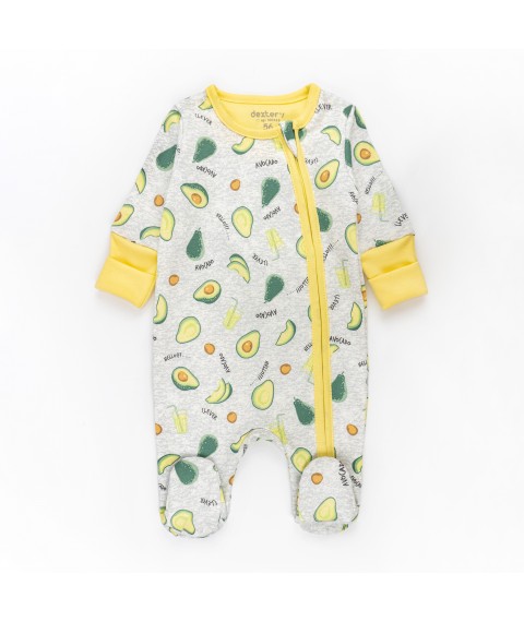 Человечек начесной для малышей на молнии с авокадо Avocado  Dexter`s  Серый; Желтый 300323  68 см (300323)