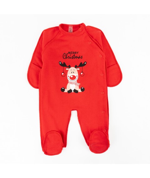 Человечек новогодний с начесом с принтом оленя Deer  Dexter`s  Красный d354-60  56 см (d354-60)