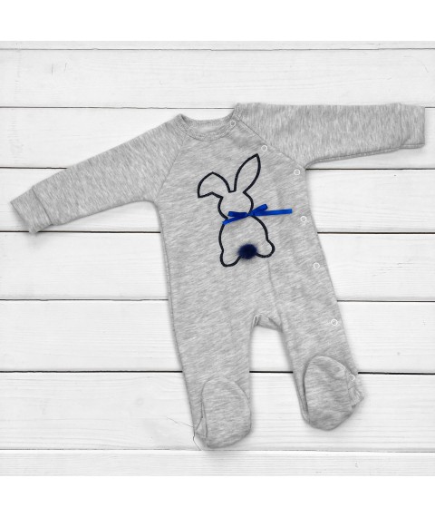 Men for babies Bunny gray with blue embroidery Malena Grey; Blue 324 68 cm (324sr-sn)