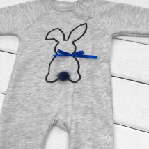 Чоловічок для малюків Зайчик сірого кольору з синьою вишивкою  Malena  Сірий;Синій 324  68 см (324ср-сн)