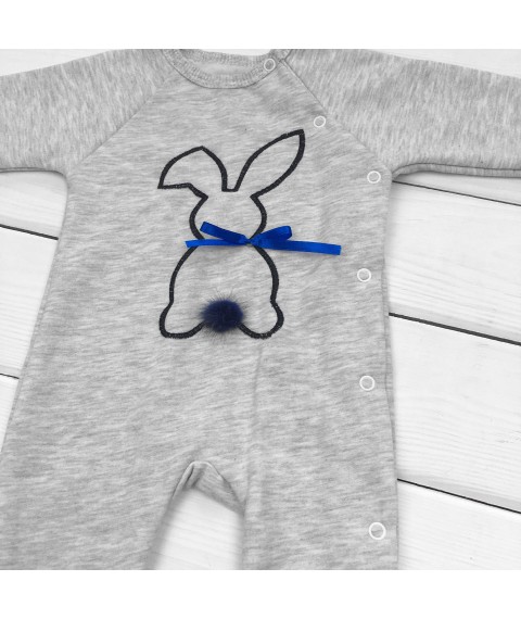 Men for babies Bunny gray with blue embroidery Malena Grey; Blue 324 68 cm (324sr-sn)