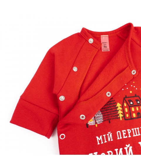 Чоловічок червоний новорічний "Мій перший Новий рік" футер  Dexter`s  Червоний d354-1бд-кр-нгтг  68 см (d354-1бд-кр-нгтг)
