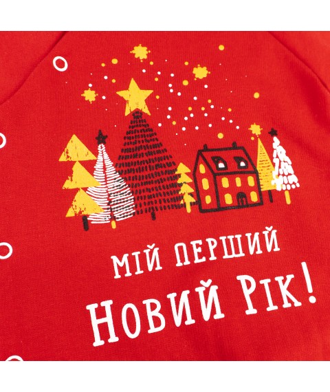 Чоловічок червоний новорічний "Мій перший Новий рік" футер  Dexter`s  Червоний d354-1бд-кр-нгтг  68 см (d354-1бд-кр-нгтг)
