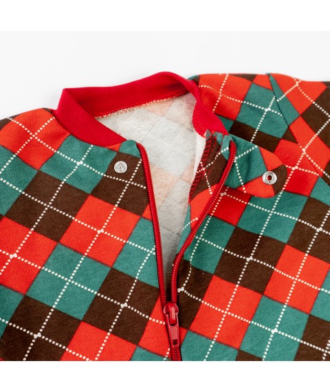 Scotland Dexter`s checked romper with zipper, Green; Red d320-4rm 68 cm (d320-4rm)