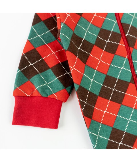 Scotland Dexter`s checked romper with zipper, Green; Red d320-4rm 68 cm (d320-4rm)