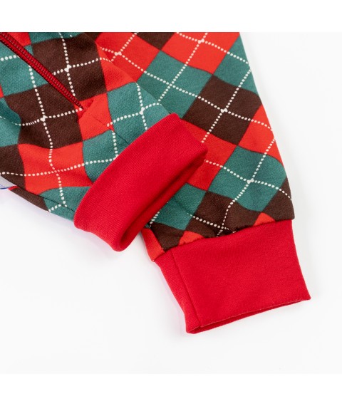 Scotland Dexter`s checked romper with zipper, Green; Red d320-4rm 68 cm (d320-4rm)