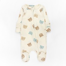 Чоловічок для немовлят на блискавці з ведмедиками Baby bears  Dexter`s  Молочний 900391  56 см (900391)