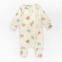 Чоловічок для немовлят на блискавці з ведмедиками Baby bears  Dexter`s  Молочний 900391  56 см (900391)