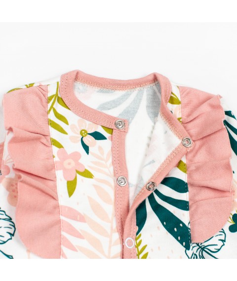 Stylish little man for children with ruffles and a headband Monstera Dexter`s Pink; Milky 913 86 cm (d913-4ms)