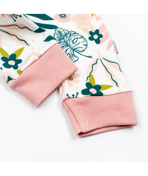 Stylish little man for children with ruffles and a headband Monstera Dexter`s Pink; Milky 913 86 cm (d913-4ms)