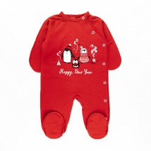 Nursery overalls with nachos and festive print Pingy Dexter`s Red 354 62 cm (d354пг-нгтг)