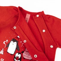 Nursery overalls with nachos and festive print Pingy Dexter`s Red 354 62 cm (d354пг-нгтг)