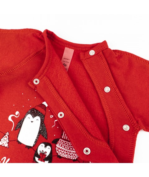 Nursery overalls with nachos and festive print Pingy Dexter`s Red 354 62 cm (d354пг-нгтг)