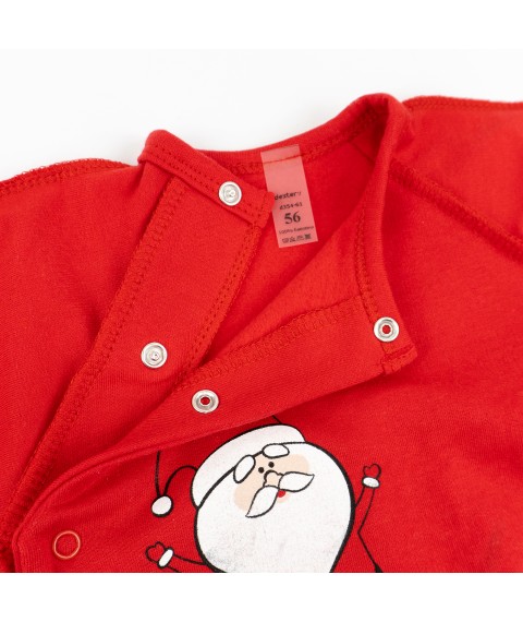 Человечек ясельный с начесом Santa новогодний с принтом Санты  Dexter`s  Красный d354-61  62 см (d354-61)