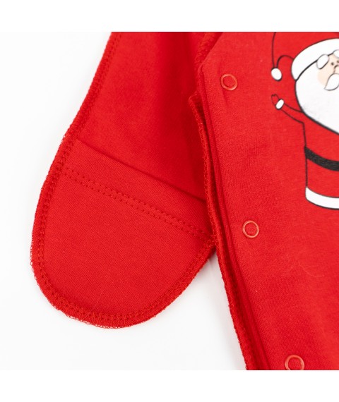 Человечек ясельный с начесом Santa новогодний с принтом Санты  Dexter`s  Красный d354-61  62 см (d354-61)