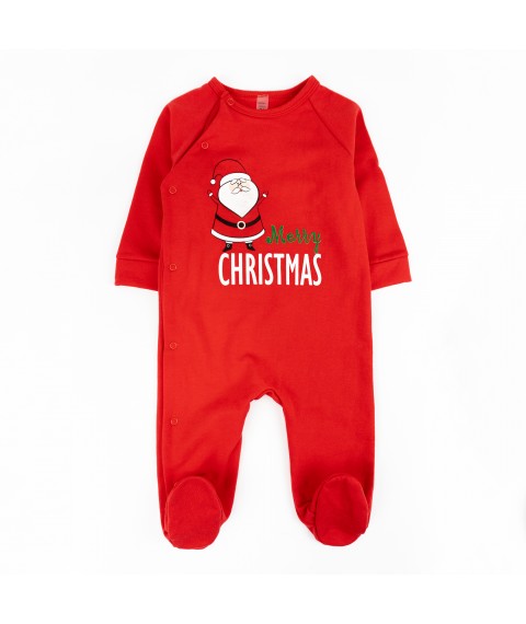 Человечек ясельный Santa с начесом новогодний с принтом Санты  Dexter`s  Красный d354-61-1  68 см (d354-61-1)