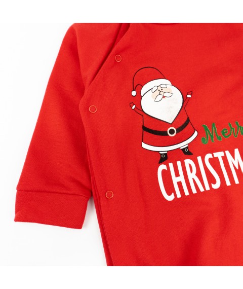 Человечек ясельный Santa с начесом новогодний с принтом Санты  Dexter`s  Красный d354-61-1  68 см (d354-61-1)