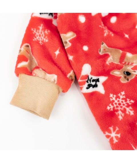 Комбинезон теплый для малышей на кнопочке с оленями Christmas fawn  Dexter`s  Красный d424-1  56 см (d424-1)