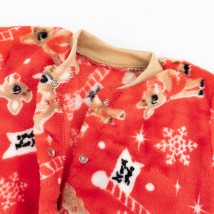 Комбінезон теплий для малят на кнопочці з оленями Christmas fawn  Dexter`s  Червоний d424-1  62 см (d424-1)