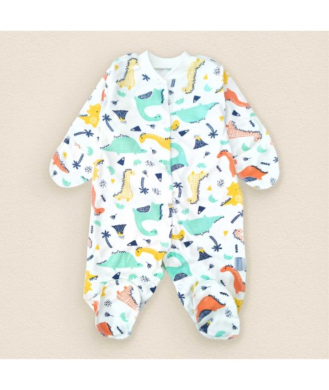 Men's Interlock direct fastening with buttons Dinosaurs Dexter`s White; Menthol 913 62 cm (d913-2dn-nv)