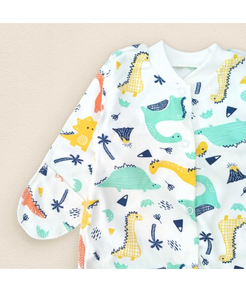 Men's Interlock direct fastening with buttons Dinosaurs Dexter`s White; Menthol 913 62 cm (d913-2dn-nv)